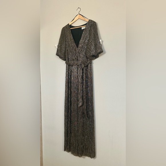 Eliza J Metallic Faux-Wrap Formal Dress - Picture 14 of 15